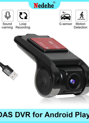 Dash Cam ADAS Car DVR HD 1080P USB Video Recorder For Android Navigation Front and Rear Dual Camera Loop Recording Night Vision - Riparo82