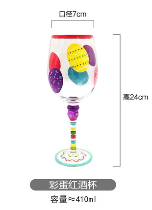 Calice da vino rosso in cristallo Bicchieri colorati Bicchiere da vino Bicchiere da whisky in vetro dipinto a mano artificiale Regalo di Natale - riparo82