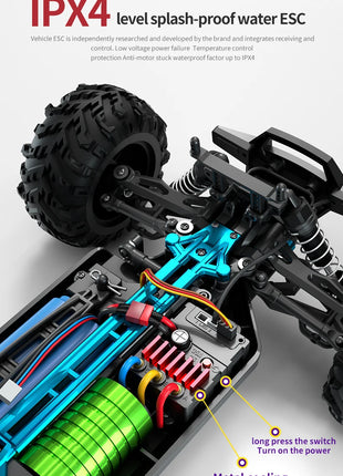 Teeggi 16101 /16102 PRO 1:16 Auto RC ad alta velocità con luce LED Drift 70KM/H 4WD RC Off-Road Car Monster Truck Giocattolo per i regali del capretto
