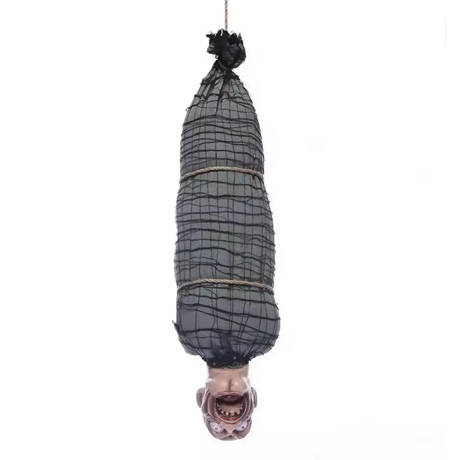 2.46 Ft Halloween Hanging Animated Corpse With LED Light Up Eyes Talking & Shaking Scary Ghost Sound Effect For Halloween Decor