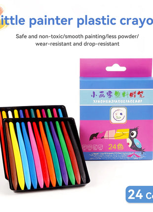 12/18/24/36 Colors Non-dirty Hand Plastic Crayons Washable and Erasable Color Crayons Children’s Painting School Office Supplies - Riparo82