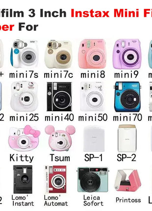 Fujifilm Instax Mini Pellicola Bordo Bianco/Pellicole a Colori 10-100 Fogli di Carta Fotografica per Fuji Instax Camera Mini 12/8/11/25/50/90/Link/Evo