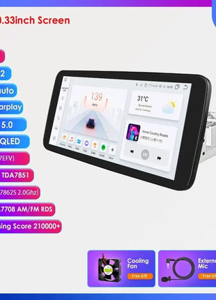 8+128G 10.1'' 360 Rotatable 1 Din AutoRadio GPS for Universal Car Multimedia Player Stereo 1DIN Video Autoradio Carplay HeadUnit