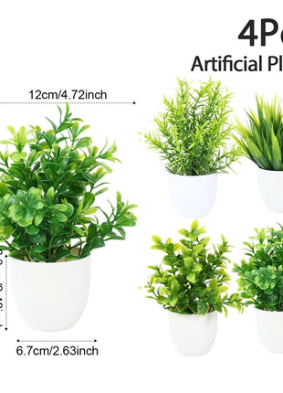 Artificial Plants Potted Green Bonsai Small Tree Grass Plant Pot Ornament Fake Flower for Home Garden Decor Wedding Party Decor