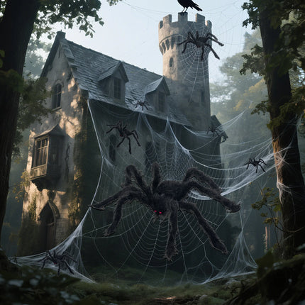 New Halloween Decorations Giant 30-200cm Spider Stretch Cobwebs Nets Horror Halloween Outdoor Wall Decorations Party Props