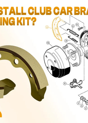 Ganascia freno (set di 4) per Club Car dal 1995 in poi DS e carrello da golf precedente OEM # 1018232 -01 101823201