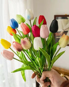 1/5/10/15PCS Tulips Artificial Flowers Real Touch Flowers Tulip Bouquet Decor Fake Tulips Flower for Home Wedding Decorations