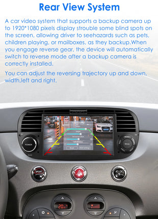 Hizpo 7 Inch 8 Core Car Radio Stereo for FIAT 500 2007-2015 GPS 2din Autoradio CarPlay Android 13 Auto Navigation Head Unit Wifi - Riparo82