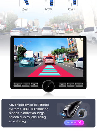 Junsun 10.6 Inch Universal Rotatable 1DIN 2DIN Car Radio Wireless CarPlay Android Auto Touch Screen Multimedia GPS autoradio - Riparo82