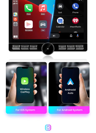 Junsun 10.6 Inch Universal Rotatable 1DIN 2DIN Car Radio Wireless CarPlay Android Auto Touch Screen Multimedia GPS autoradio - Riparo82