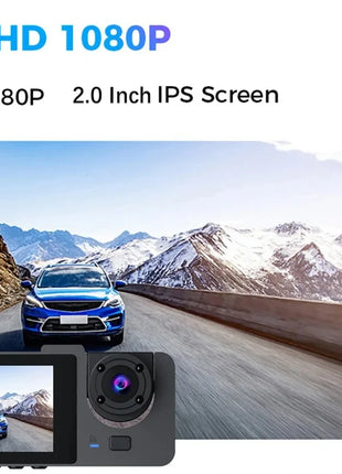 Dash Cam for Cars Camera HD 1080P Video Recorder Dashcam DVR Black Box Dual Lens DVR with Rear View Camera for Vehicle - Riparo82