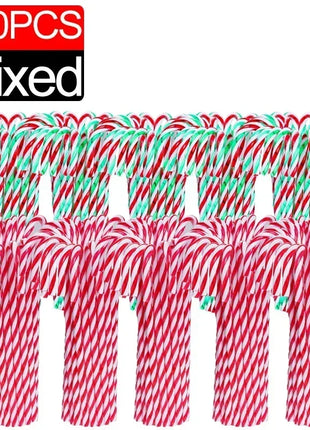 100/10 pezzi di bastoncini di zucchero di Natale ornamento di plastica albero di Natale appeso decorazione stampella intrecciata bastoncini di zucchero favore di partito al coperto - riparo82