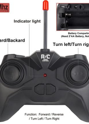 Auto telecomandata Jeep fuoristrada illuminata a LED Piccola proporzione Macchinina giocattolo per bambini non carica