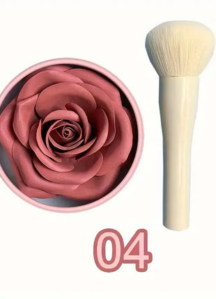 2pc Petal Blush Palette set with brush,Highgloss Contouring Cream Contour Makeup Rouge for Women Beauty Cosmetics Makeup Palette - Riparo82