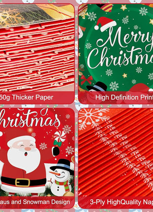 Piatti usa e getta per feste di Natale, tovaglioli da dessert, tazze, decorazioni per la tavola, bomboniere per le vacanze di Capodanno - riparo82