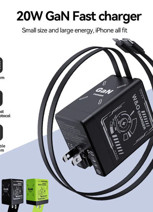 W&O GaN Fast Charging 20W Cable Type C and Lightning Liquid Silicone Cable for iPhone 14 15 Pro Max Xiaomi Realme Redmi ﻿ - Riparo82