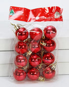 12 pezzi 3 cm palla di Natale ornamento per albero di Natale ciondolo appeso palline glitterate palline decorazione natalizia per la casa regalo di Capodanno - riparo82