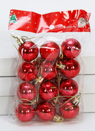 12 pezzi 3 cm palla di Natale ornamento per albero di Natale ciondolo appeso palline glitterate palline decorazione natalizia per la casa regalo di Capodanno - riparo82