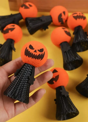 10-20PC Fun Halloween Finger Puppet Gift Pumpkin Jumping Doll Game Toys for Kids Birthday Party Favors Goodie Bag Piniata Filler - Riparo82