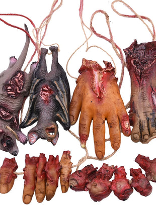 Halloween Horror Hanging Pendant Fake Dead Mouse Bat Broken Hand Feet Halloween Party Home Haunted House Scary Decoration Props - Riparo82