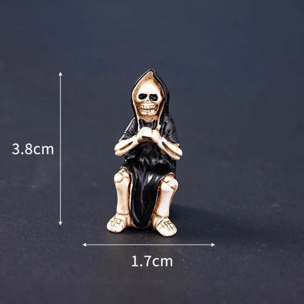 Halloween small ornaments horror skull pumpkin wizard resurrection ghost festival doll resin crafts desktop ornaments