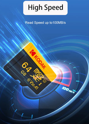KODAK Scheda di memoria Micro SD 64 GB TF Flash 32 GB Class10 Schede SD 128 GB 256 GB 512 GB U3 V30 A1 Scheda di archiviazione per telecamera per auto PC Telefono