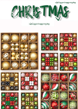 Nuovi 42 set di decorazioni natalizie Palline verniciate elettrolitiche, palline di plastica, decorazioni per finestre, pendenti per albero di Natale - riparo82