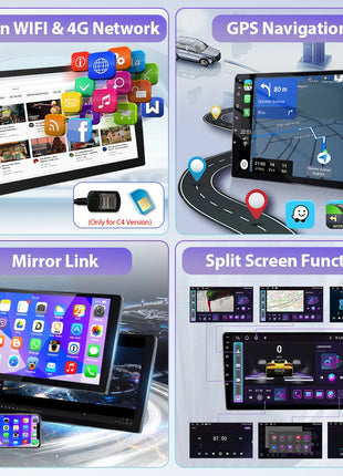 Podofo 6+128G Android 2Din Autoradio for Audi A3 2008-2012 Wireless CarPlay 9" IPS Screen Car Radio GPS Navigation Stereo Wifi - Riparo82