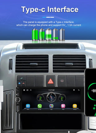 Hikity 2+64G Carplay Android 1din Car Radio Android Auto Stereo 6.86" GPS Navigation Player support FM WiFi USB Rear Camera - Riparo82