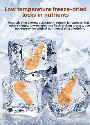 GEN CLIMB Freeze-Dried Antarctic Krill for Turtles & Fish - Premium Food for Arowana, Blood Parrot,Aquatic Turtles-High Protein - Riparo82