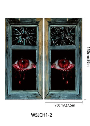 Halloween Curtain Backdrop with Female Ghost Design used for Creating A Terrifying Atmosphere In Indoor/Outdoor Party Decor - Riparo82