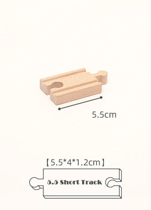 Nuovi tipi di parti di cingoli in legno Pista ferroviaria in legno di faggio Accessori per giocattoli adatti a tutte le marche Piste in legno Giocattoli per regali per bambini - riparo82
