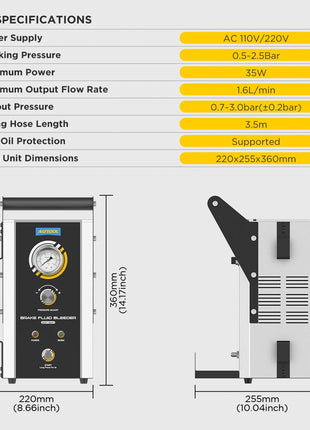 AUTOOL AST609 Car Brake Bleeder Kit Brake Fluid Bleeder Exchanger Machines Professional Pulsating Brake Oil Fluid Bleeding Tool - Riparo82