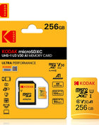 Scheda di memoria Micro SD KODAK 256 GB FINO a 95 MB/s Class10 U3 UHS-I 32 GB 64 GB 128 GB Scheda TF 4K HD per adattatore lettore di schede USB microsd