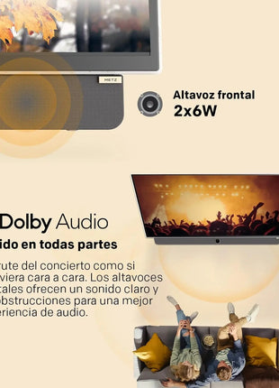 Metz 24Mpe7000Z.H 24" Portable Full Hd Google Tv |   Integrated Battery (4H), External Display, 8W Front Speaker, Solar Charging - Riparo82