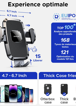 Dashboard Phone Holder for Car【360° Widest View】9in Flexible Long Arm, Universal Handsfree Auto Windshield Air Vent Phone Mount - Riparo82