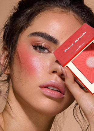 1PC Waterproof Blush Palette: Nude matte with pearlescent particles, light pink, orange and red, lightweight and long-lasting, s - Riparo82