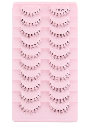 10 Pairs Faux Mink Eyelashes Handmade Natural False Eyelashes Soft Cross Messy Eye 3D Curly Eyelashes Extension Makeup Tools - Riparo82