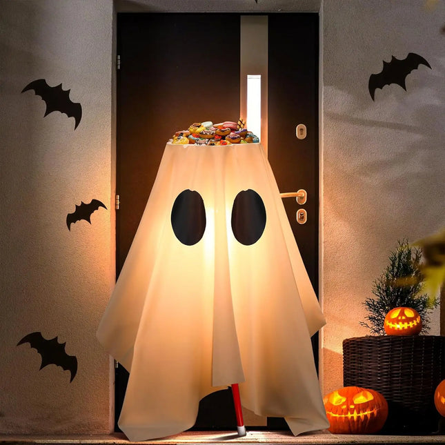 Halloween Decoration - Ghost/Candy Bowl Stand Lighting Large Witch Ghost/ Pot Trick Or Treat/ Candy Lighting Candy Stand Bucket