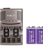 Batteria ricaricabile PALO 6F22 9V Ni-MH Batterie 9 V 300mAh Batteria da 9 volt a bassa autoscarica a 9 volt con caricabatterie intelligente - riparo82