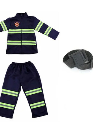Costume cosplay da pompiere per bambini Ragazzi Ragazze Festa di carnevale di Halloween Sam Uniforme da pompiere Abbigliamento da lavoro Regalo di Natale