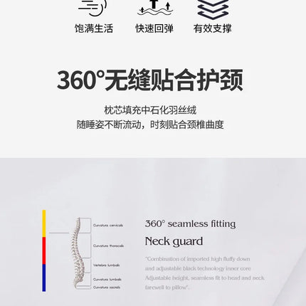 Soft Low Neck Pillow Help Sleep and Protect The Pillow Neck Household Soybean Fiber SPA Massage Pillow for Sleeping Almohada 이불