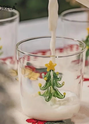 KEMORELA 1/2/4PCS Albero di Natale Tazza di Caffè in Vetro Succo di Vetro Tazza di Latte Adatto come Regalo di Natale Decorazione del Tavolo da pranzo Tazza - riparo82