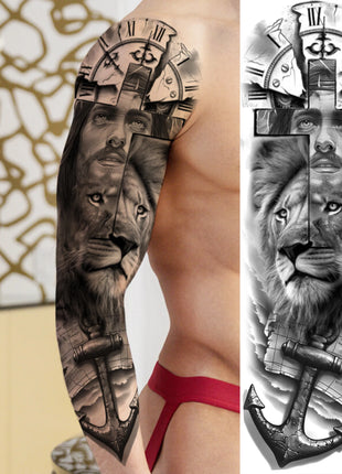 1 Sheet Full Arm Evil Witch Vampire Temporary Tattoos Sleeve Halloween Scary Skull Tatoo Waterproof Horrible Fake Tattoo Sticker - Riparo82