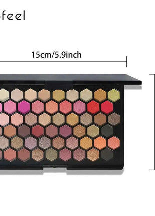 POPFEEL 54 Color Eyeshadow Palette - Versatile Earthy & Rainbow Shades for Colorful Party Makeup,All-in-One Eyeshadow Collection