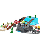 Set di binari ferroviari in legno Treno elettrico Modello magnetico per auto Slot pressofuso Adatto a tutte le marche Biro Pista in legno Assemblare Toy Boy Gift - riparo82