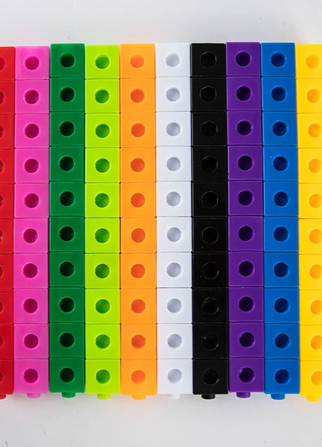 100 pezzi cubi di collegamento manipolatori matematici giocattoli Montessori per bambini che imparano forniture per l'aula insegnamento educativo - riparo82