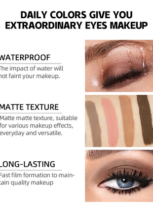 Nude Matte Liquid Eyeshadow Smooth Cream Eye Shadow Long Lasting Waterproof Eye shdaow Stick Blush Dual Purpose Contour Makeup - Riparo82