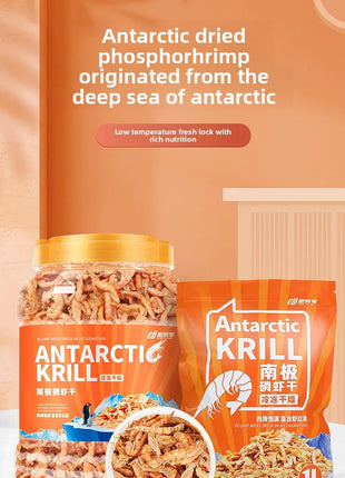 GEN CLIMB Freeze-Dried Antarctic Krill for Turtles & Fish - Premium Food for Arowana, Blood Parrot,Aquatic Turtles-High Protein - Riparo82