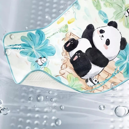 Children Sleeping Pillow For 0-6Y Kids Cartoon Panda Pillows Summer Breathable Cool Ice Silk Pillows Baby Bedding